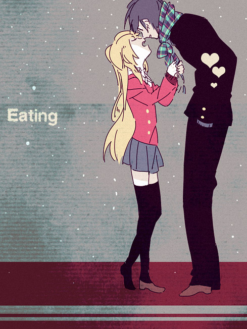 aisaka taiga and takasu ryuuji (toradora!) drawn by chiko_(beroro)