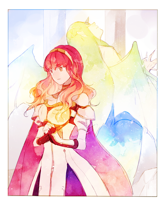 celica and mila (fire emblem and 2 more) drawn by okii