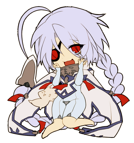 ragna the bloodedge and nu-13 (blazblue) drawn by mizuki_(pakuchoi13)