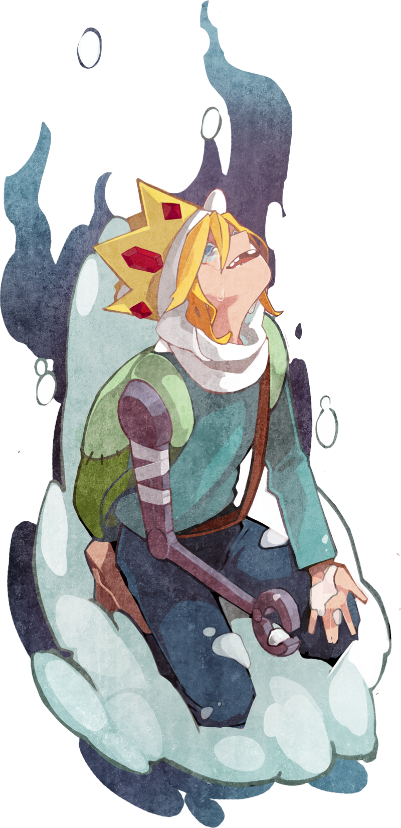 finn the human, farmworld finn, and ice finn (adventure time) drawn by zorim