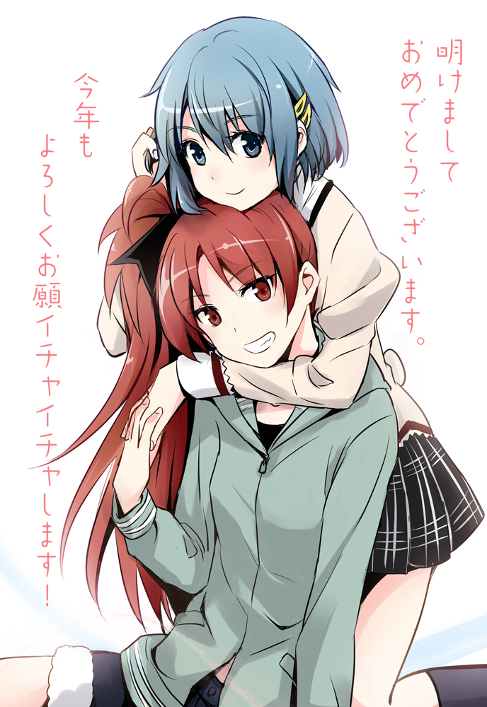 miki sayaka and sakura kyoko (mahou shoujo madoka magica) drawn by taromarun