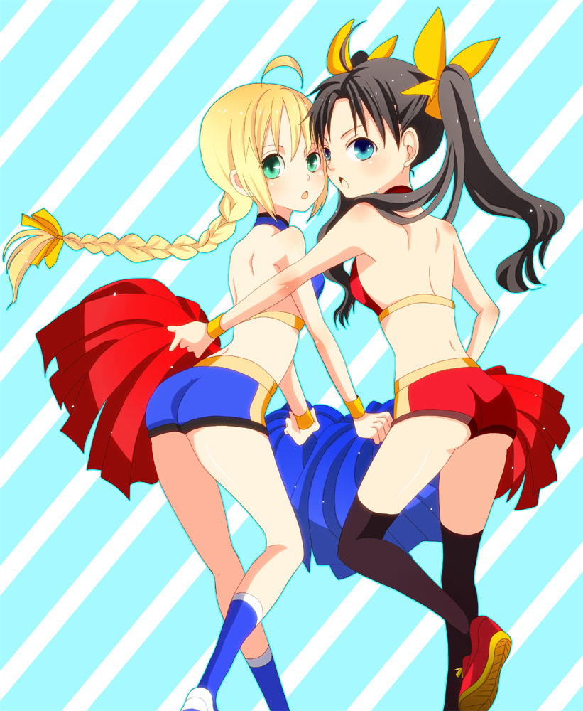 artoria pendragon, saber, and tohsaka rin (fate and 1 more) drawn by who-kill
