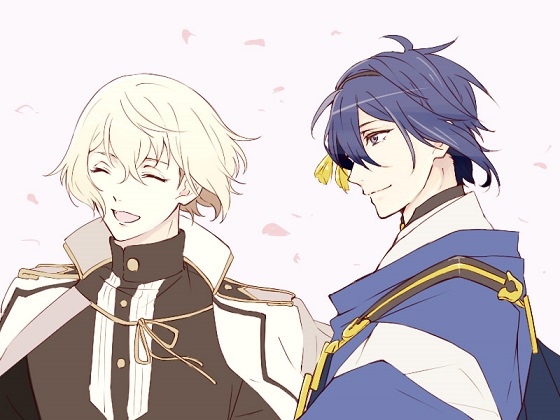 mikazuki munechika and higekiri (touken ranbu) drawn by yamazaki_mitsuko