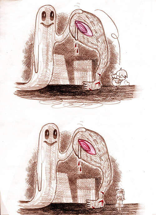madotsuki, kyukkyu-kun, and kasei-san (yume nikki) drawn by ashida
