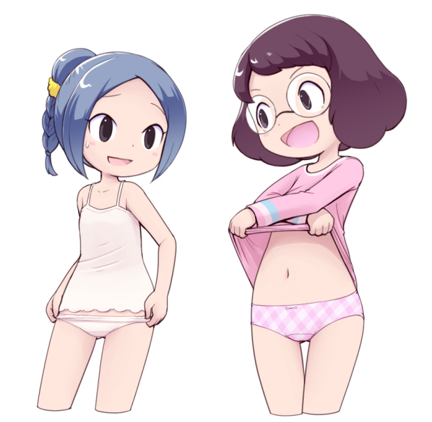 misora inaho and ishinomori yuuka (youkai watch) drawn by nollety