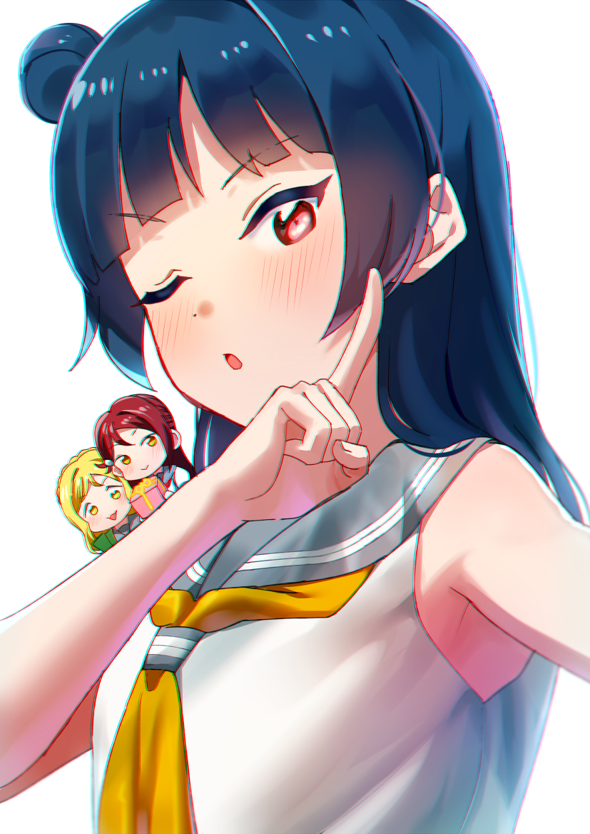 tsushima yoshiko, sakurauchi riko, and ohara mari (love live! and 1 more) drawn by sellel