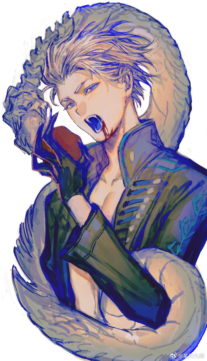 vergil (devil may cry and 1 more) drawn by mou_zhi_jiu_ling