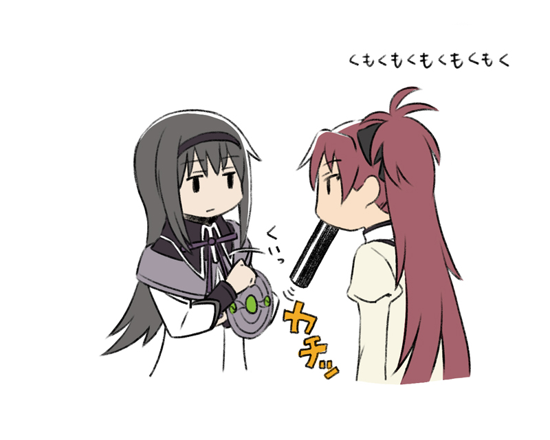 akemi homura and sakura kyoko (mahou shoujo madoka magica) drawn by oda_takayuki