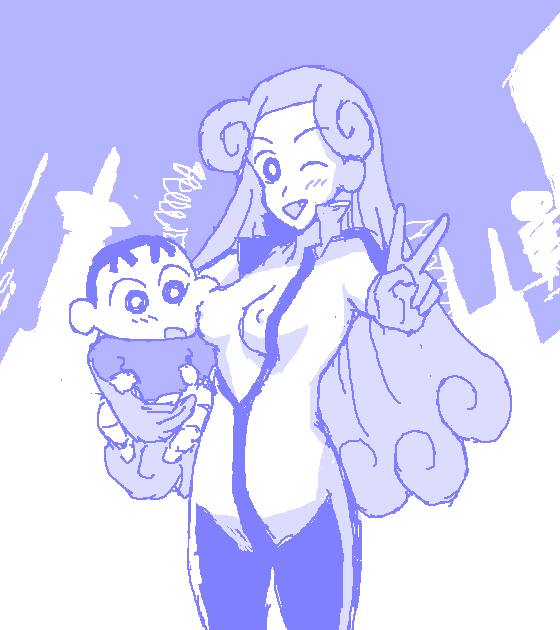 nohara shinnosuke and nohara himawari (crayon shin-chan) drawn by kasuga_(kasuga39)