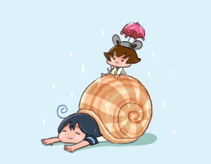 ushio and yukikaze (kantai collection) drawn by saiguchi_otoufu