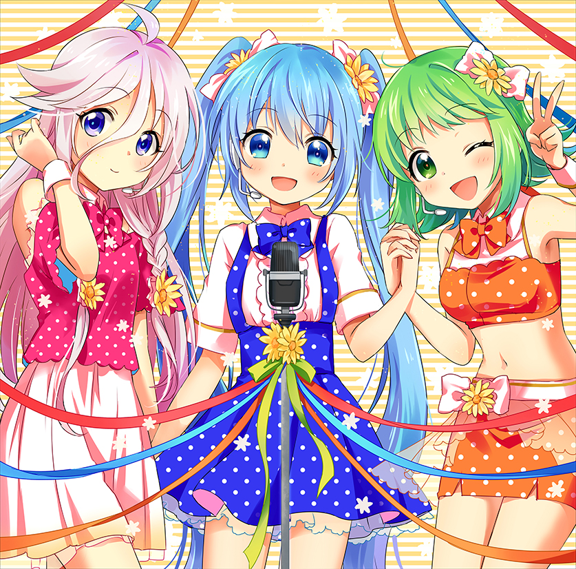 hatsune miku, gumi, and ia (vocaloid) drawn by sakuro