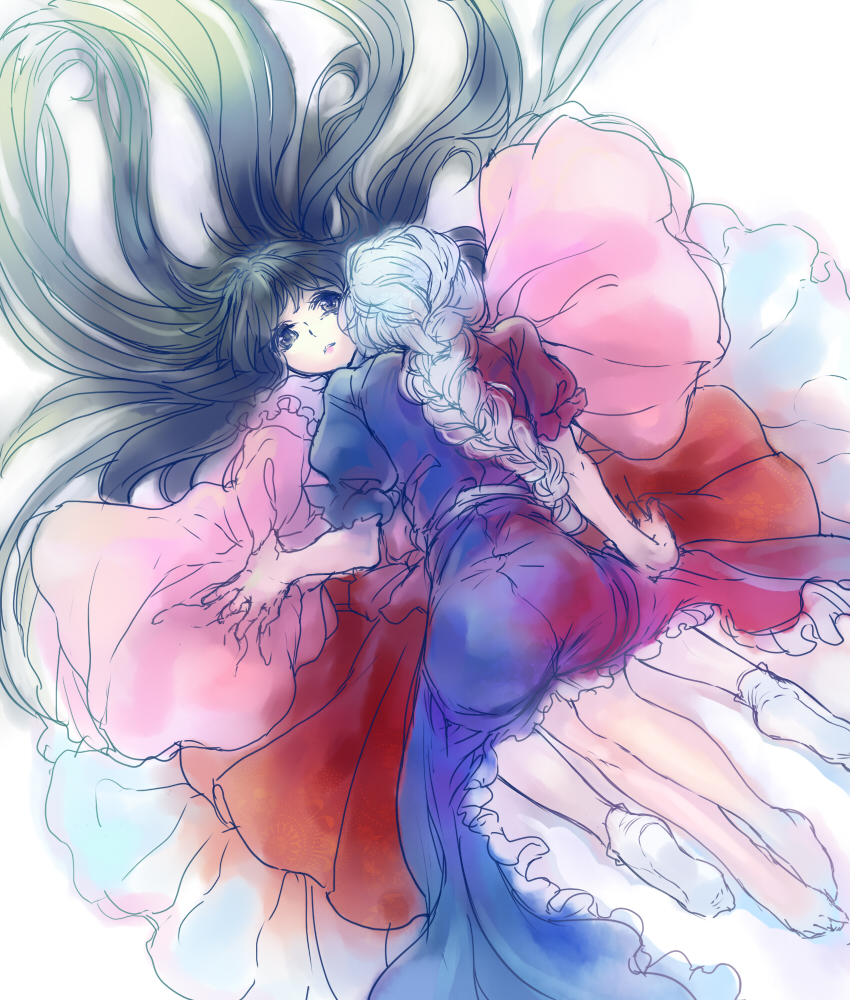 houraisan kaguya and yagokoro eirin (touhou) drawn by tama_(moonriders)