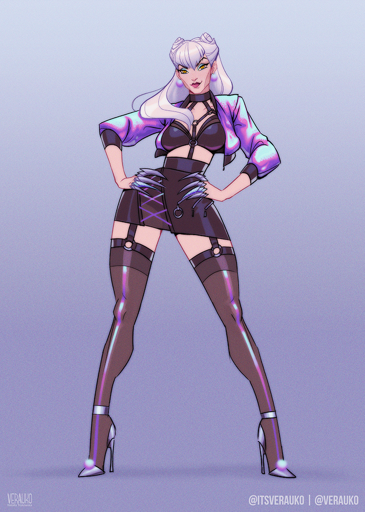 evelynn and k/da all out evelynn (league of legends) drawn by verauko