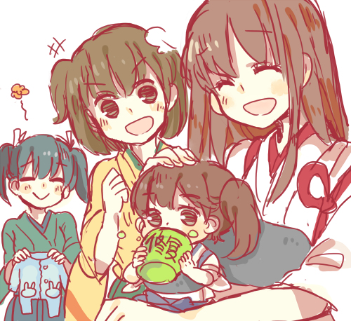 kaga, akagi, souryuu, and hiryuu (kantai collection) drawn by keiya
