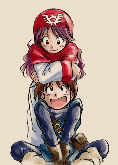 princess of moonbrook and prince of lorasia (dragon quest and 1 more) drawn by hanbu_hantarou