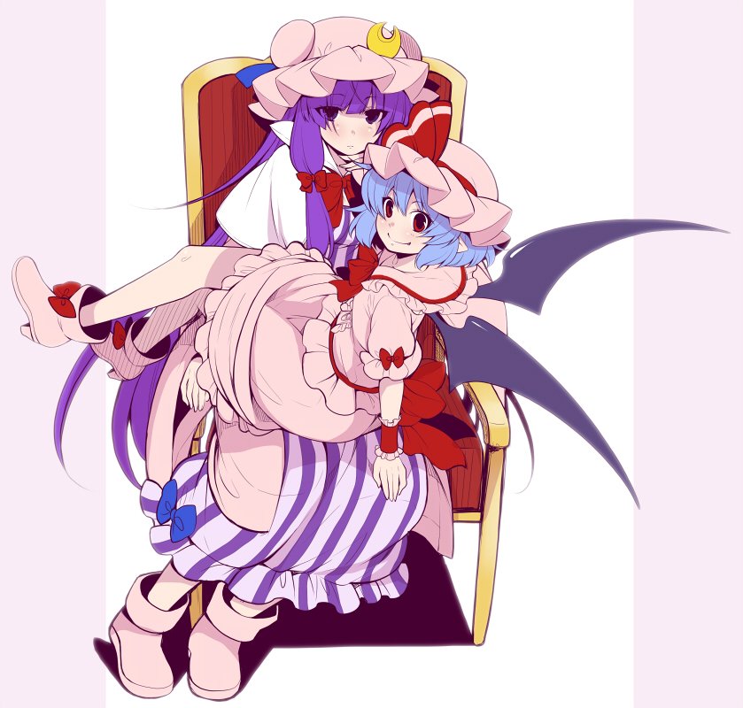 remilia scarlet and patchouli knowledge (touhou) drawn by eichi_yuu