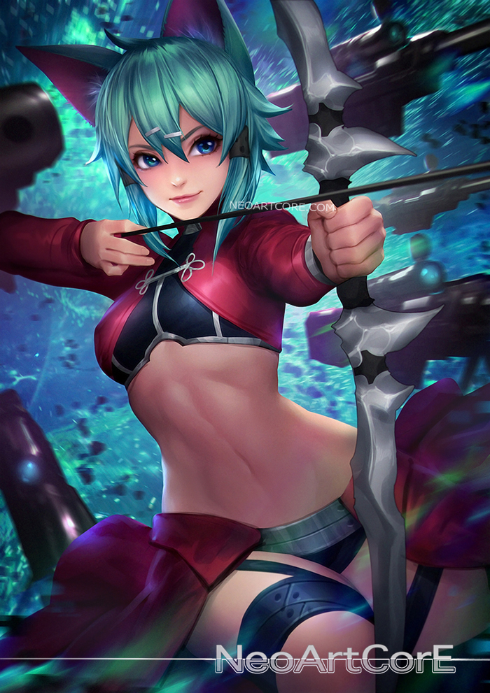 archer and sinon (fate and 2 more) drawn by neoartcore