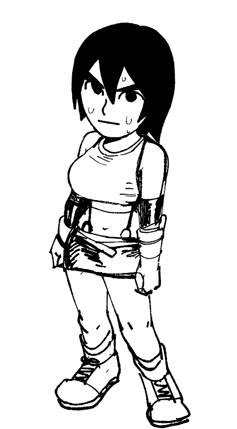 tifa lockhart and mii brawler (super smash bros.) drawn by dancho_no_mori