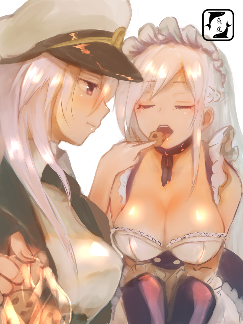 belfast and enterprise (azur lane) drawn by neru_ika
