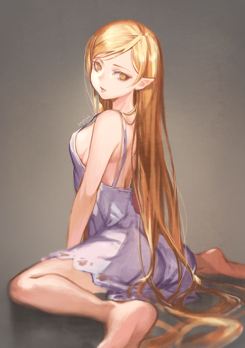 oshino shinobu and kiss-shot acerola-orion heart-under-blade (monogatari and 2 more) drawn by sage_joh