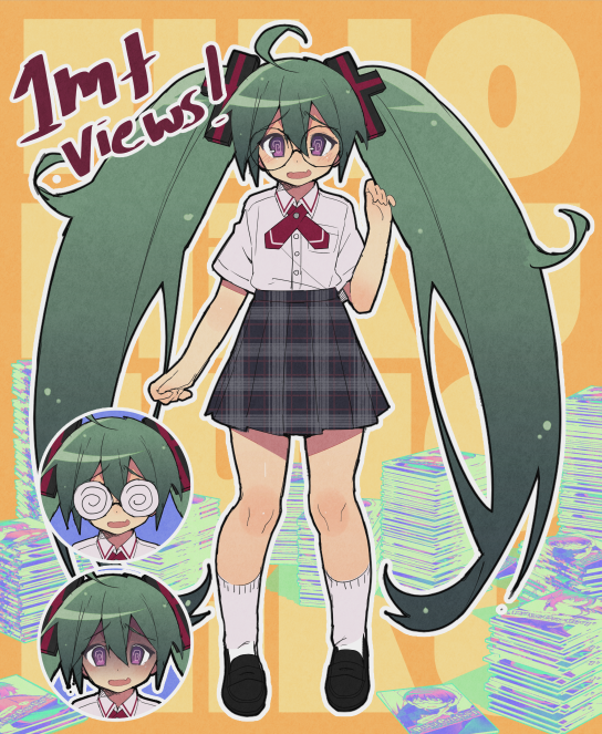 hatsune miku (vocaloid and 1 more) drawn by sawtowne