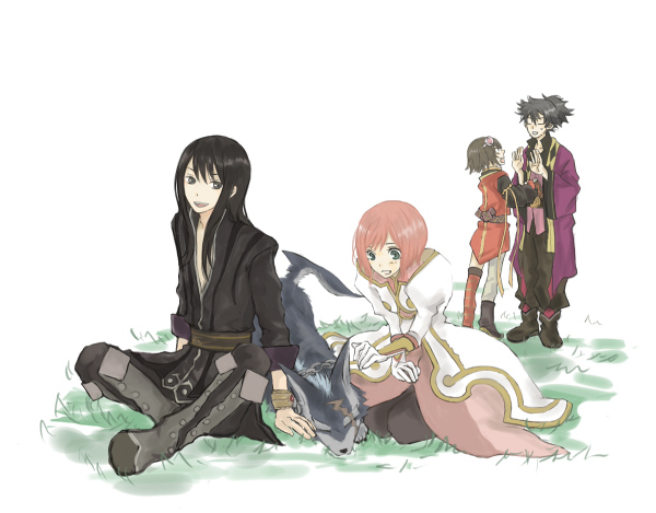 yuri lowell, estellise sidos heurassein, rita mordio, raven, and repede (tales of and 1 more)