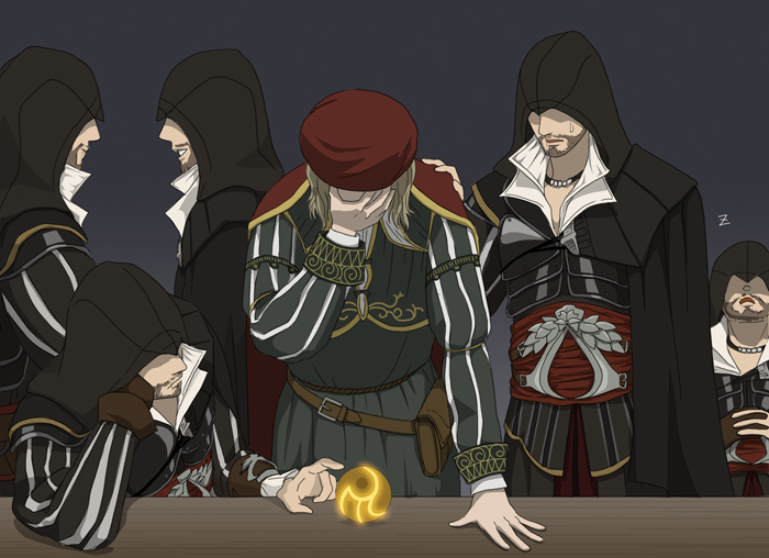 ezio auditore da firenze and leonardo da vinci (assassin's creed and 1 more) drawn by gb_(doubleleaf)