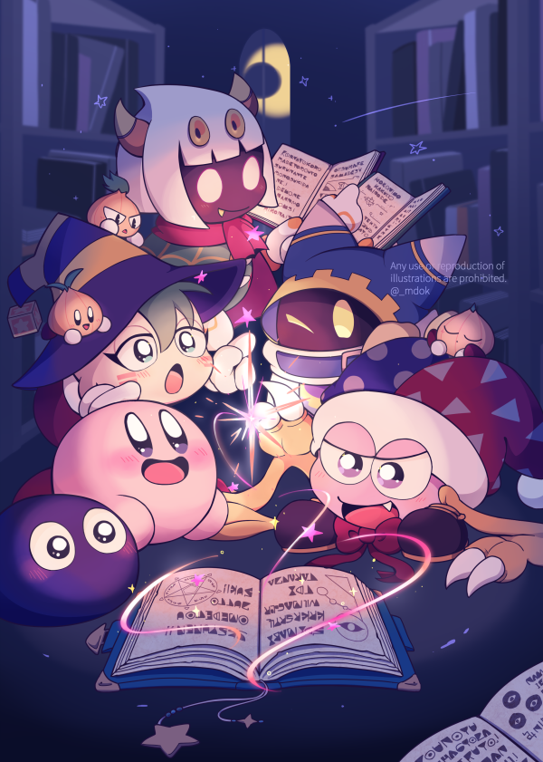 kirby, magolor, marx, gooey, taranza, and 4 more (kirby) drawn by midooka_(o_k_k)