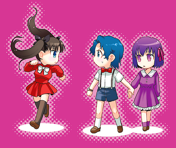tohsaka rin, matou sakura, and matou shinji (fate and 1 more) drawn by task_owner