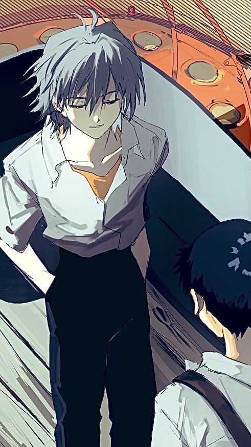 ikari shinji and nagisa kaworu (neon genesis evangelion) drawn by a12740807
