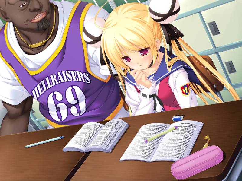 takagi yui and john (machi gurumi no wana) drawn by ashishun