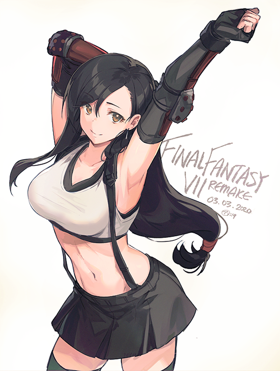 tifa lockhart (final fantasy and 2 more) drawn by nagu