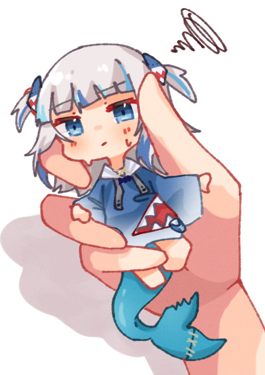 gawr gura (hololive and 1 more) drawn by kurushiro1102