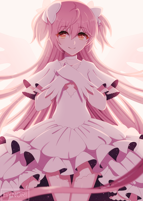 kaname madoka and ultimate madoka (mahou shoujo madoka magica) drawn by hynori