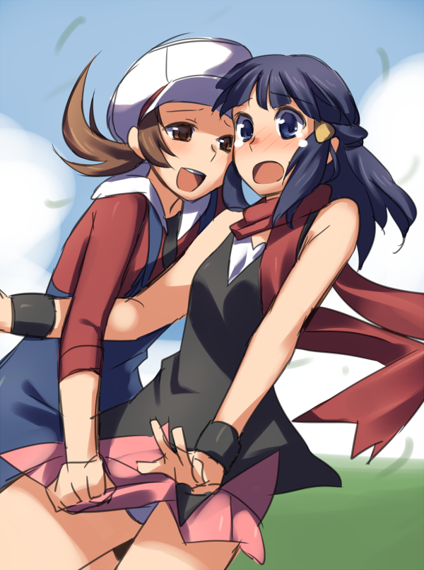 dawn and lyra (pokemon and 1 more) drawn by weee_(raemz)