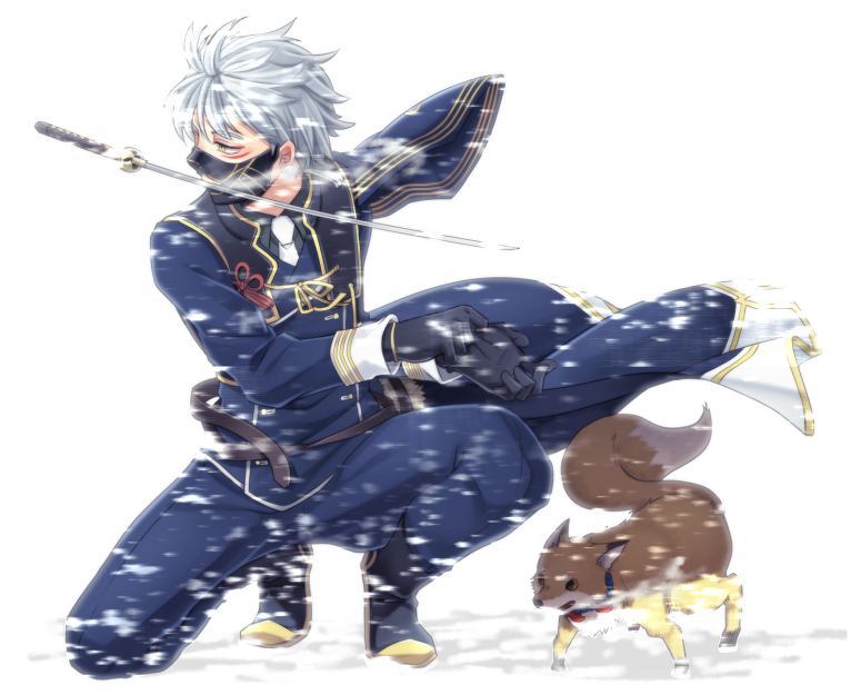 nakigitsune and nakigitsune's fox (touken ranbu) drawn by itou_(mogura)