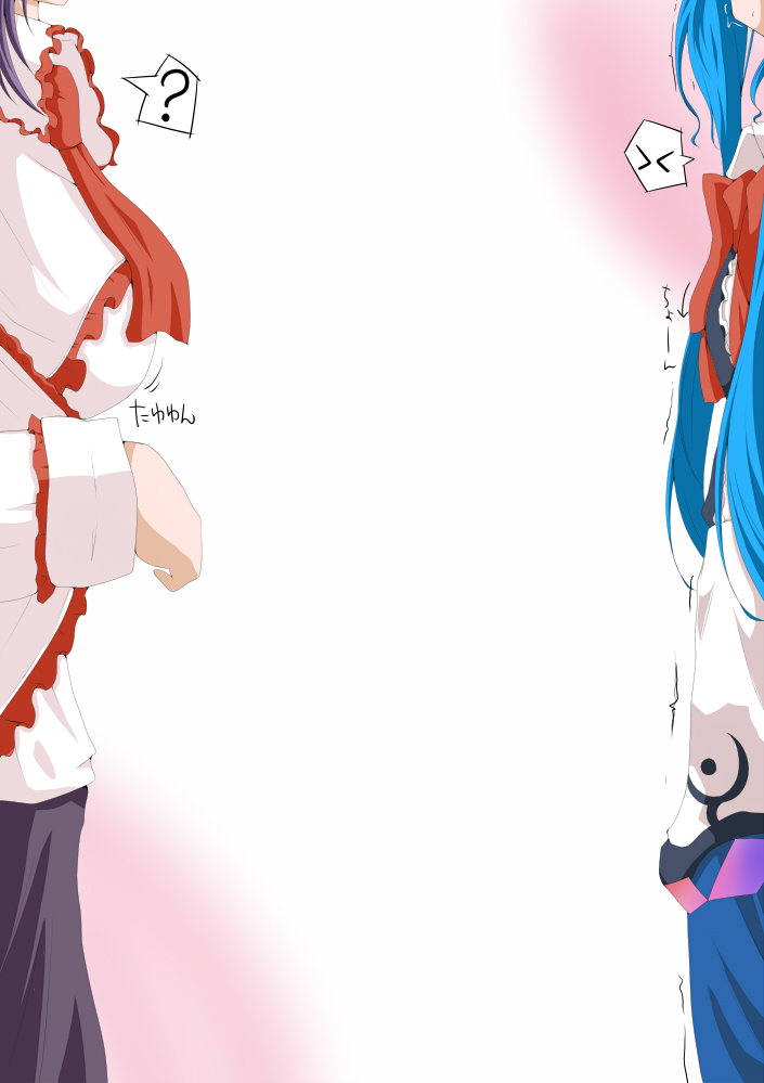 hinanawi tenshi and nagae iku (touhou) drawn by shirosuzu