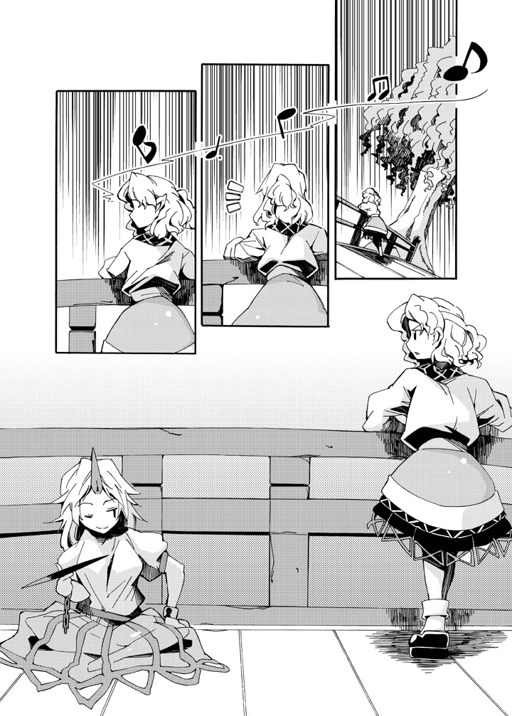 mizuhashi parsee and hoshiguma yuugi (touhou) drawn by buchi_maru