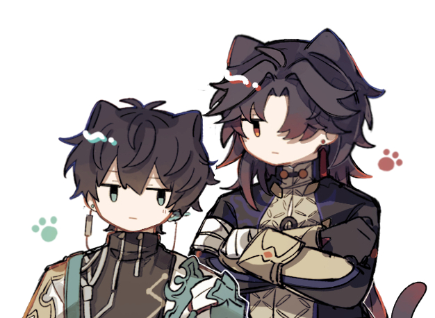 dan heng and blade (honkai and 1 more) drawn by ii8hw