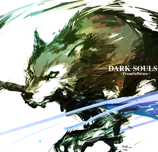 great grey wolf sif (dark souls and 1 more) drawn by taamo_yu