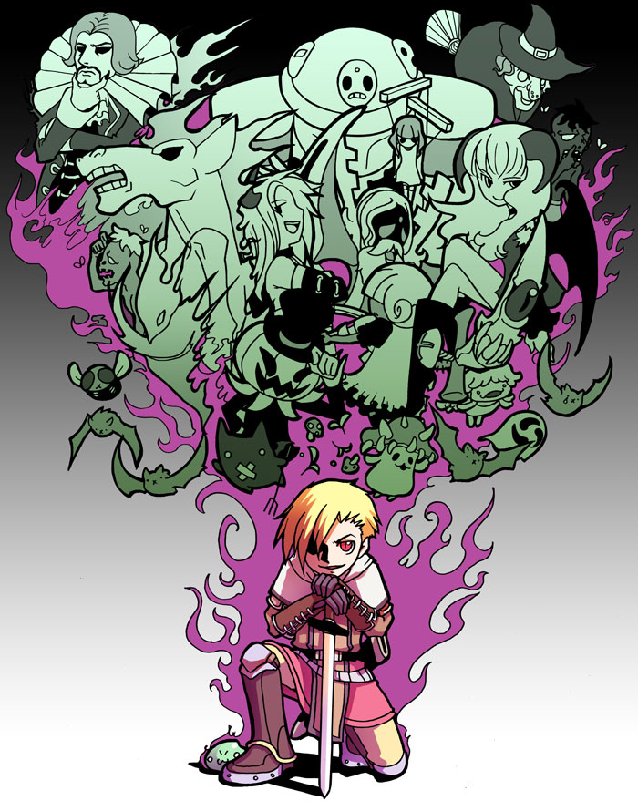 swordsman, poporing, deviruchi, succubus, whisper, and 16 more (ragnarok online) drawn by kawasemi_(pocorit)