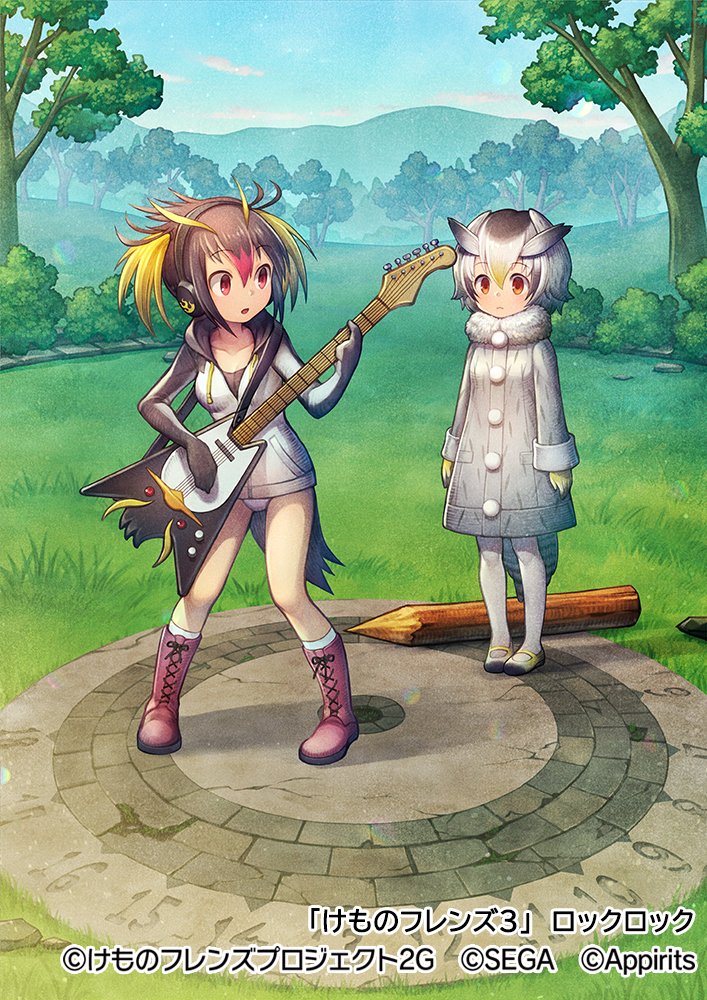 northern white-faced owl and rockhopper penguin (kemono friends and 1 more) drawn by kiitos
