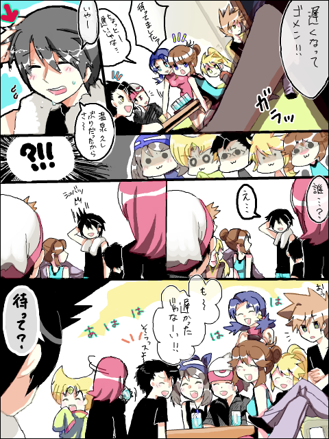 may, red, ethan, blue oak, brendan, and 5 more (pokemon and 1 more) drawn by aka_ruuko