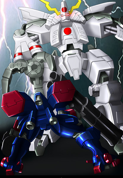 metal wolf and king oni (command & conquer and 3 more) drawn by ninben_(durandal)