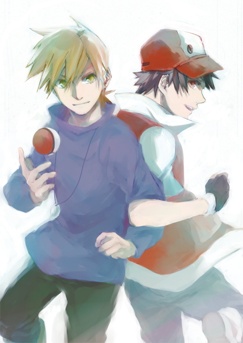 red and blue oak (pokemon and 1 more) drawn by ichiko365