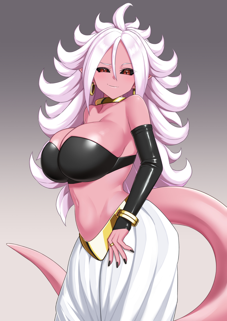 android 21 and majin android 21 (dragon ball and 1 more) drawn by hi_rontea
