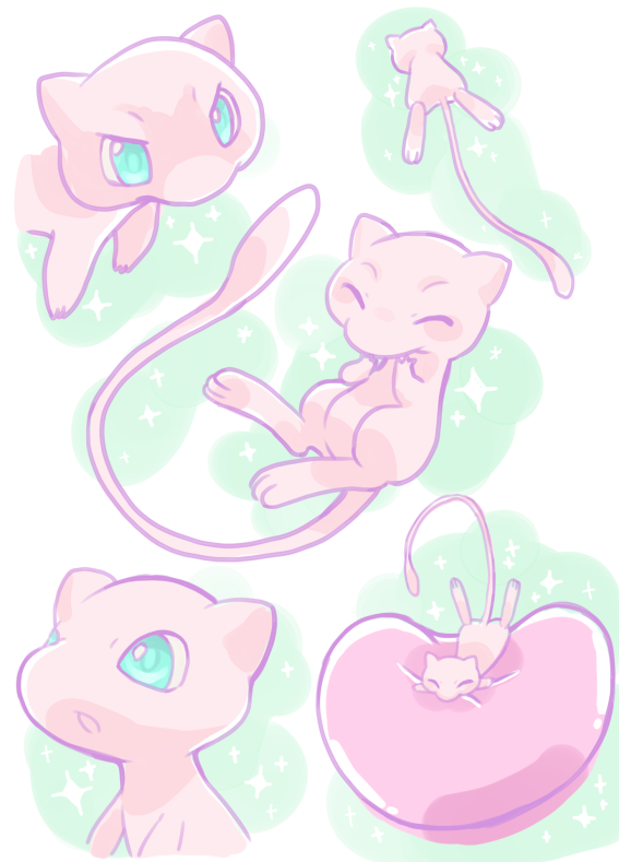 mew (pokemon) drawn by s_(happycolor_329)