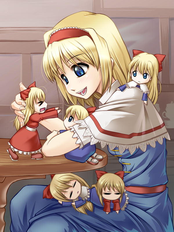 alice margatroid, shanghai doll, and hourai doll (touhou) drawn by you_naka