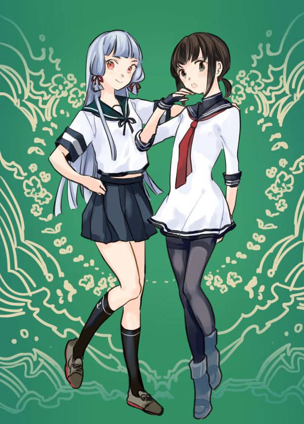 fubuki and murakumo (kantai collection) drawn by shichibusa_(chick1007)