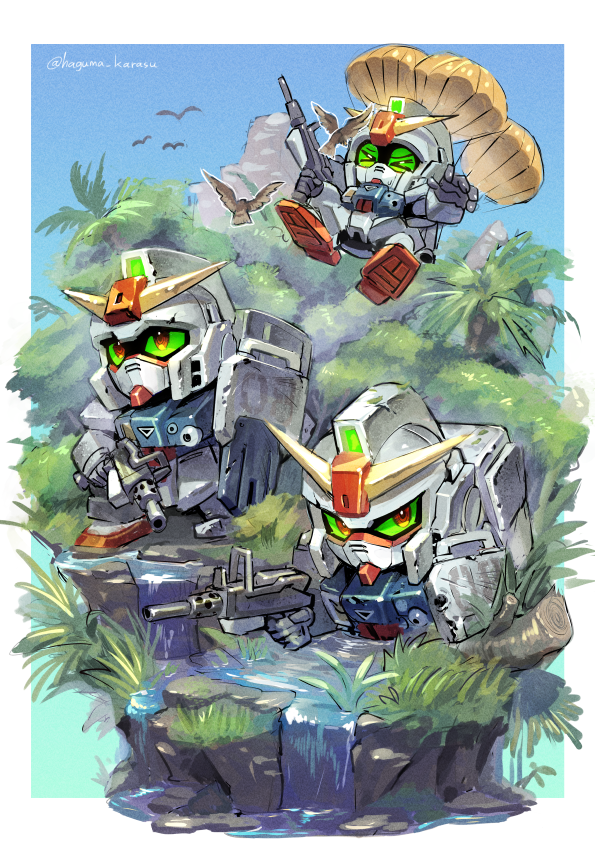 ground gundam (gundam and 2 more) drawn by kinako_(karasu_nomaru)